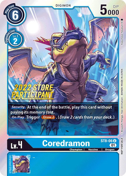 Coredramon [ST8-06] (2022 Store Participant) [Starter Deck: Ulforce Veedramon Promos] For Discount