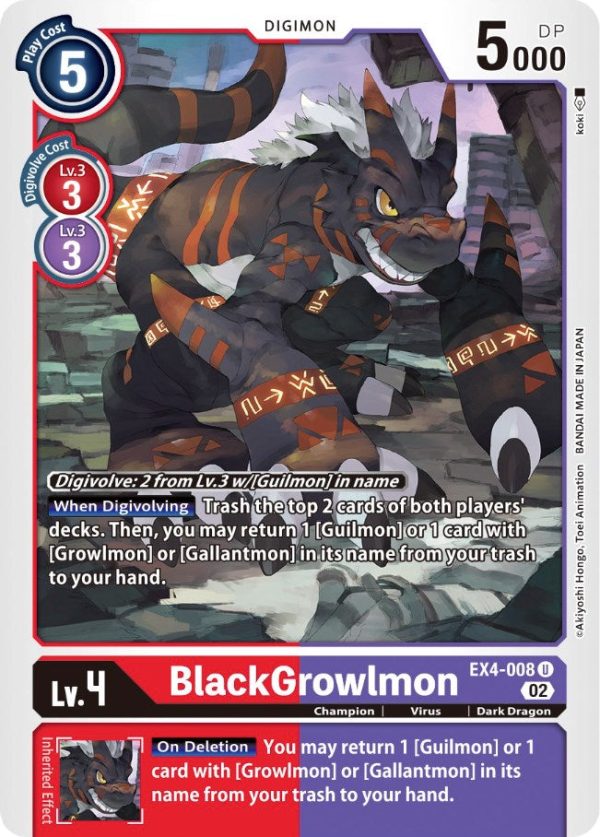 BlackGrowlmon [EX4-008] [Alternative Being Booster] Online