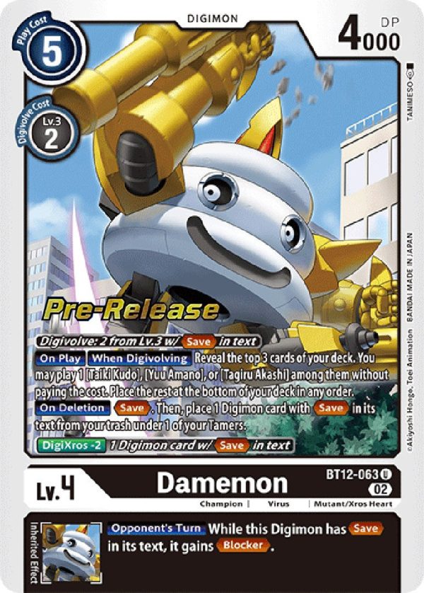 Damemon [BT12-063] [Across Time Pre-Release Cards] Online