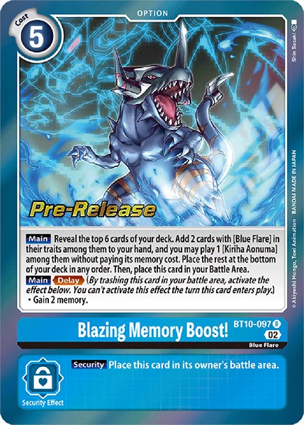 Blazing Memory Boost! [BT10-097] [Xros Encounter Pre-Release Cards] Online now