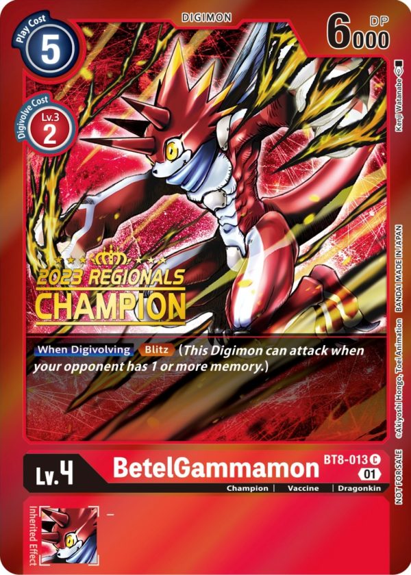 BetelGammamon [BT8-013] (2023 Regionals Champion) [New Awakening Promos] Hot on Sale