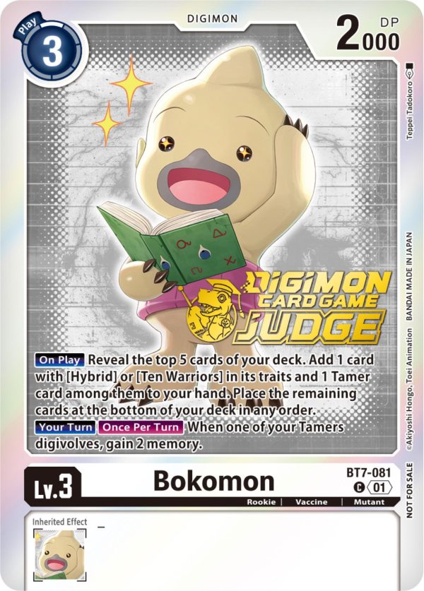 Bokomon [BT7-081] (Judge Pack 4) [Next Adventure Promos] For Discount