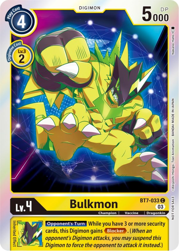 Bulkmon [BT7-033] (Official Tournament Pack Vol.11) [Next Adventure] For Sale