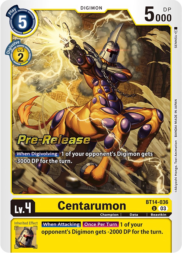 Centarumon [BT14-036] [Blast Ace Pre-Release Cards] Online now