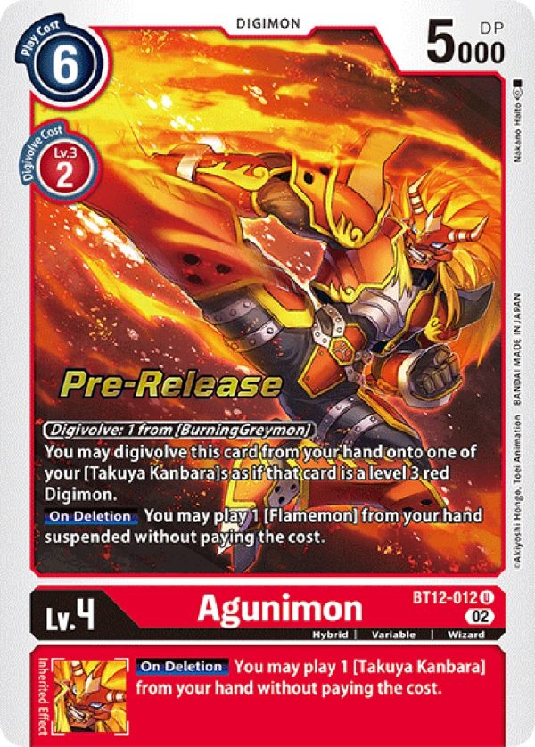 Agunimon [BT12-012] [Across Time Pre-Release Cards] Cheap