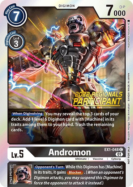 Andromon [EX1-048] (2022 Championship Online Regional) (Online Participant) [Classic Collection Promos] Online Sale